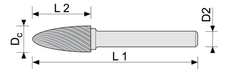 Сфероконическая (гиперболическая) с закругленным концом (F)