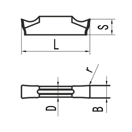 Пластина для отрезания и точения канавок MGMN200-C MP25G «Русский Инструмент» (РИ)