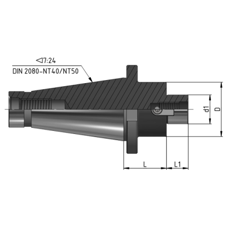 Оправка для фрез насадных торцевых 7:24 K50-d16 NT50-FMB16-100 биение ≤0.005 Beltools