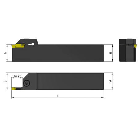 Резец для отрезания, продольного и поперечного точения 25х25х150 MGEHR2525-4-T10 «Русский Инструмент» (РИ)