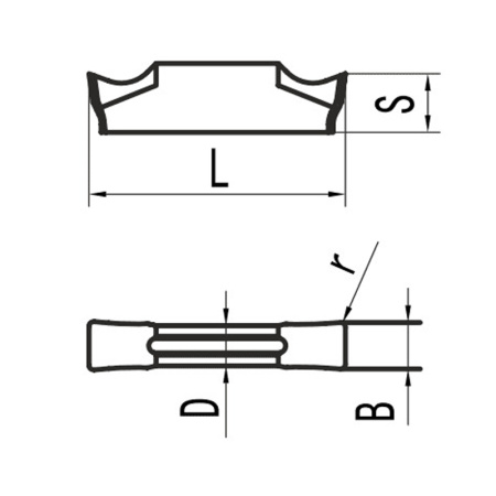 Пластина для отрезания и точения канавок MGMN200-T MP25G «Русский Инструмент» (РИ)