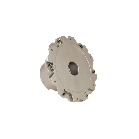 Фреза трехсторонняя 100х4х27 с механическим креплением 4гр пл-н с тан. креплением ZNHX 02 Z=12 (2х6) с фланцем AS490-R100.04.06.A27 «Русский Инструмент» (РИ)