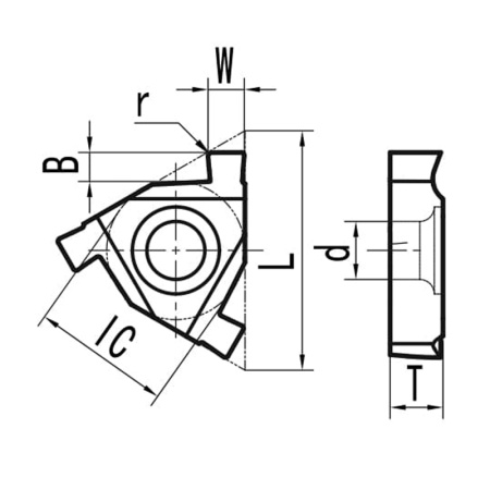 Пластина для прорезки внутренних канавок T11N050 MP20G «Русский Инструмент» (РИ)