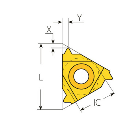 Пластина резьбовая внутренняя левая метрическая резьба ISO 60⁰ 08IL1.50ISO MP25T «Русский Инструмент» (РИ)