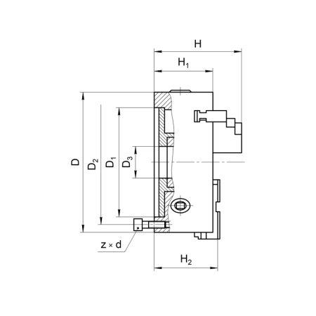Патрон токарный 250-ПТ 3-x кулачковый (7100-0009П) К11 с обратными кулачками Beltools