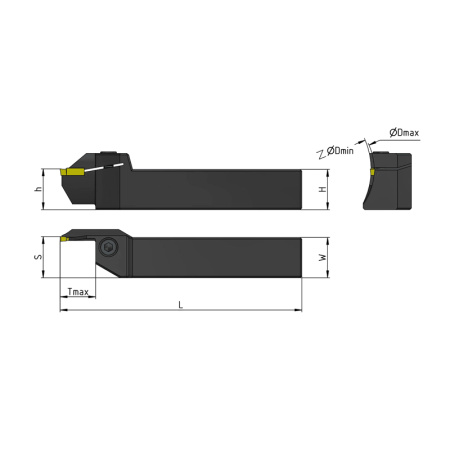 Резец для обработки торцевых канавок 25х25х150 MGFHR325-44/62-T15 «Русский Инструмент» (РИ)