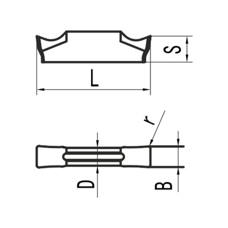 Пластина для отрезания MGGN200-S06L MP25G «Русский Инструмент» (РИ)