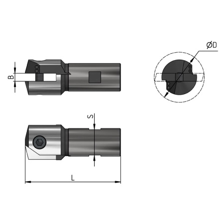 Оголовок к сборной оправке для перовых сверл 82-102 СОЖ ADMS200-R082102.02.C «Русский Инструмент» (РИ)