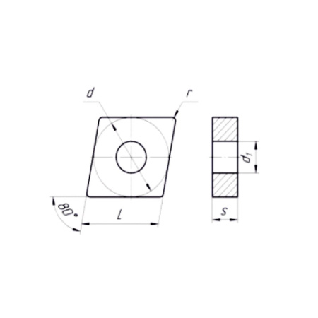 Пластина сменная ромбическая CNMG 120408-CM SP201R «Русский Инструмент» (РИ)