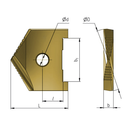 Сверло перовое (пластина) 29 Р6М5 по металлу TiN 2000-1209 ГОСТ 25526-82 Beltools