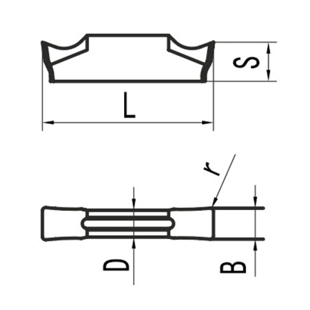 Пластина для отрезания и точения канавок MGMN400-M MP25G «Русский Инструмент» (РИ)