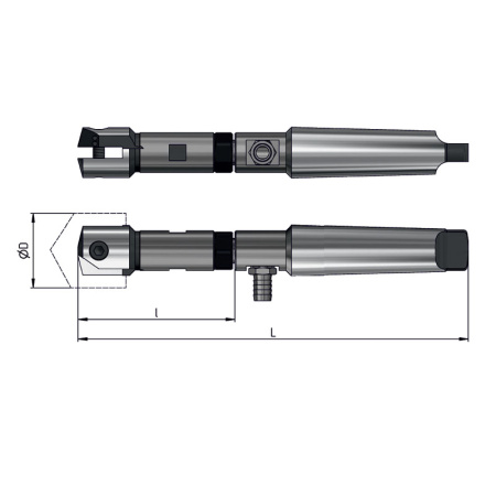 Оправка для перовых сверл 65-80 к/х КМ5 L=344мм СОЖ ADMS200-R065080.0120.02.MT5.C «Русский Инструмент» (РИ)