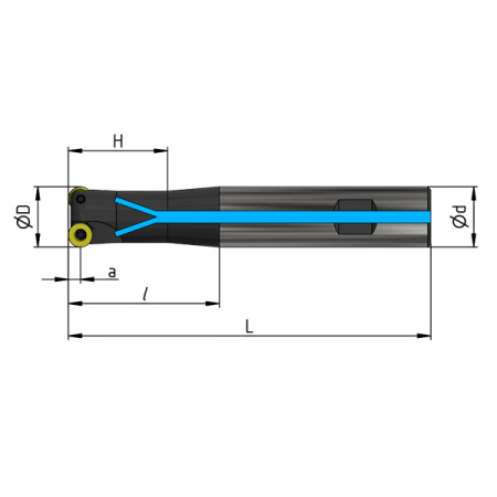 Фреза концевая 8 с механическим креплением круглых пл-н RD.. 0501 Z=1 ц/х=10 СОЖ AE400-R008.025.01.d10.C NOX «Русский Инструмент» (РИ)