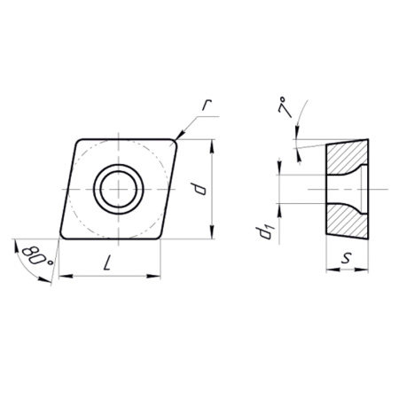 Пластина сменная ромбическая CCMT 09T308-HM PC25C «Русский Инструмент» (РИ) Пластина сменная ромбическая CCMT 09T308-HM PC25C «Русский Инструмент» (РИ)