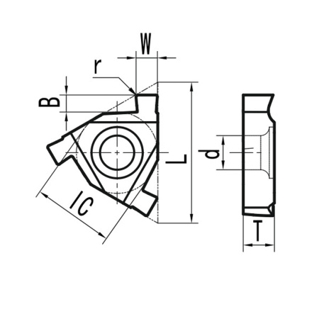 Пластина для прорезки внутренних канавок T16N050 N20 «Русский Инструмент» (РИ)